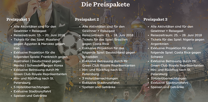 Preisübersicht WM Gewinnspiel